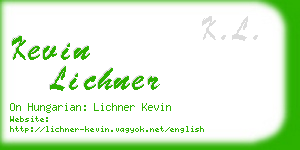 kevin lichner business card